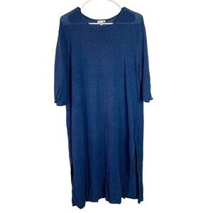 J. Jill Blue Short Sleeve Tunic Dress Size L tall Women